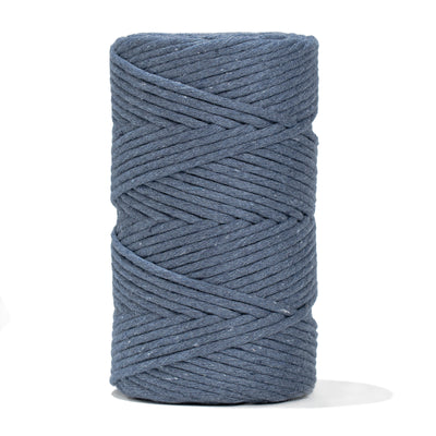 SOFT COTTON CORD ZERO WASTE 4 MM - 1 SINGLE STRAND - JEANS COLOR