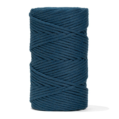 SOFT COTTON CORD ZERO WASTE 4 MM - 1 SINGLE STRAND - PEACOCK BLUE COLOR