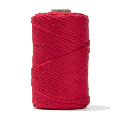 SOFT COTTON CORD ZERO WASTE 4 MM - 1 SINGLE STRAND - RED COLOR