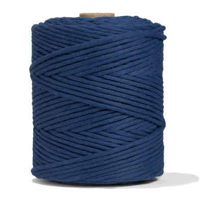 SOFT COTTON CORD ZERO WASTE 4 MM - 1 SINGLE STRAND - MIDNIGHT BLUE COLOR