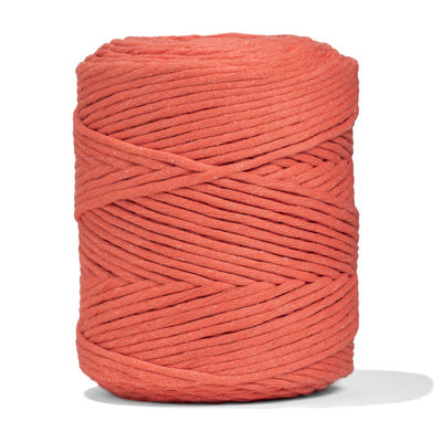 SOFT COTTON CORD ZERO WASTE 4 MM - 1 SINGLE STRAND - ORANGE COLOR