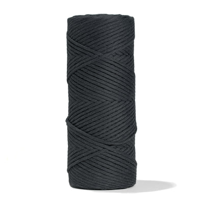 SOFT COTTON CORD ZERO WASTE 4 MM - 1 SINGLE STRAND - ANTHRACITE GRAY COLOR