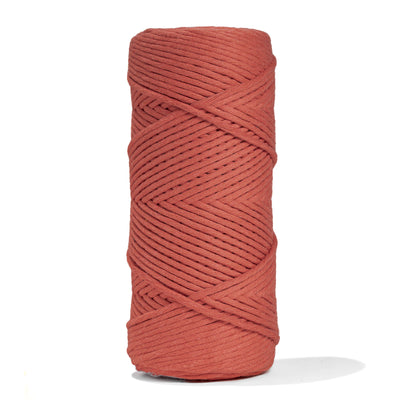 SOFT COTTON CORD ZERO WASTE 4 MM - 1 SINGLE STRAND - BRICK COLOR