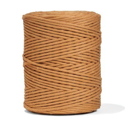 SOFT COTTON CORD ZERO WASTE 4 MM - 1 SINGLE STRAND - CARAMEL COLOR