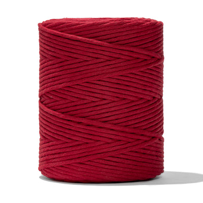 SOFT COTTON CORD ZERO WASTE 4mm - 1 SINGLE STRAND - CHILI RED