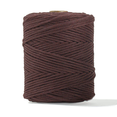 SOFT COTTON CORD ZERO WASTE 4 MM - 1 SINGLE STRAND - CHOCOLATE COLOR
