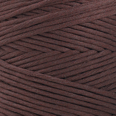 SOFT COTTON CORD ZERO WASTE 4 MM - 1 SINGLE STRAND - CHOCOLATE COLOR