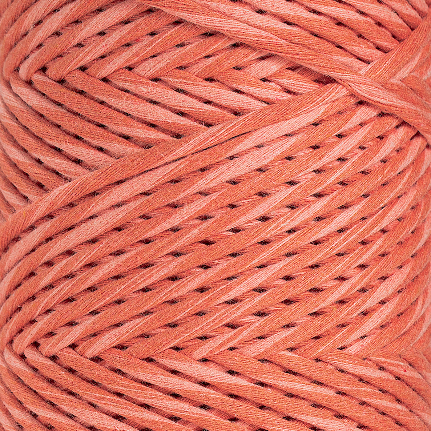 DUAL RECYCLED COTTON MACRAME CORD 4 MM - SINGLE STRAND - SUNSET + FRUIT PUNCH COLOR