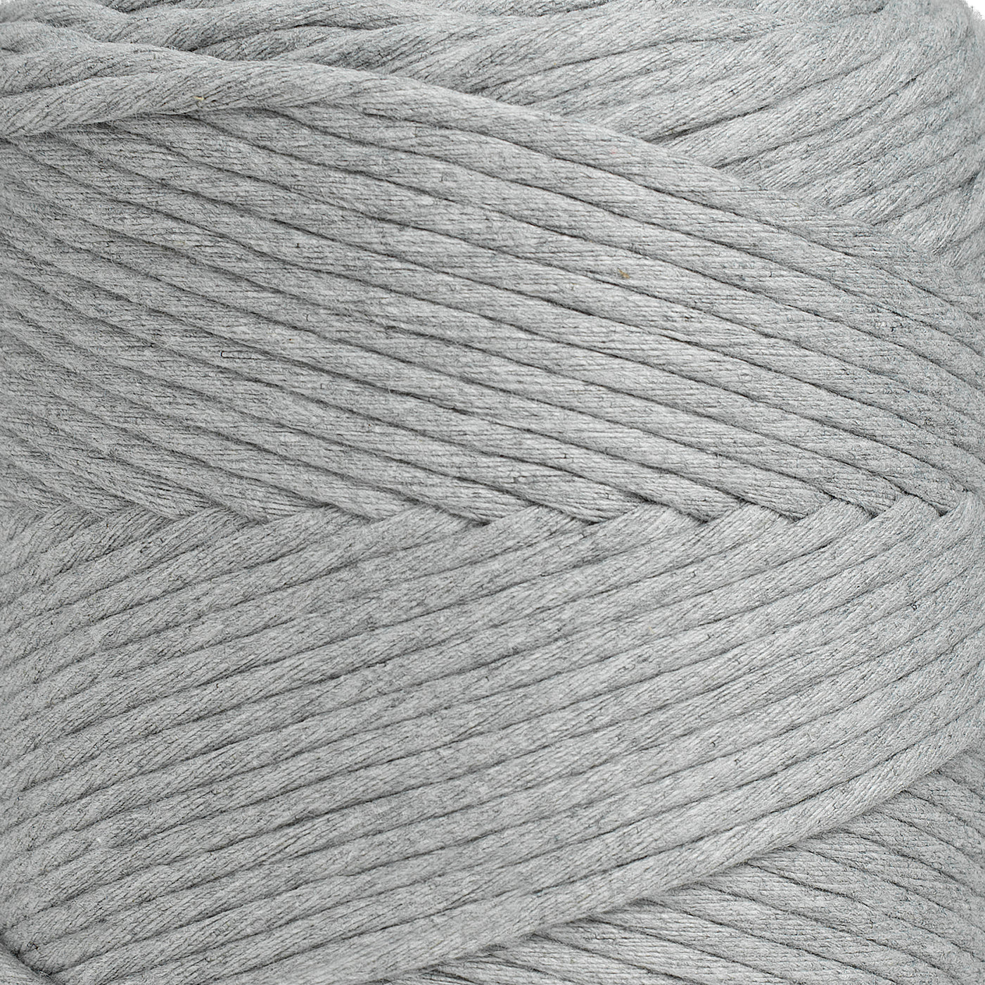 SOFT COTTON CORD ZERO WASTE 4 MM - 1 SINGLE STRAND - SOFT GRAY COLOR