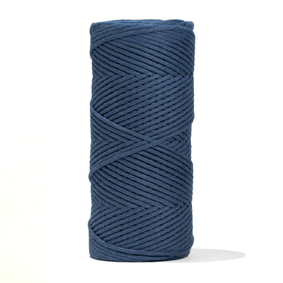 SOFT COTTON CORD ZERO WASTE 4 MM - 1 SINGLE STRAND - DENIM COLOR