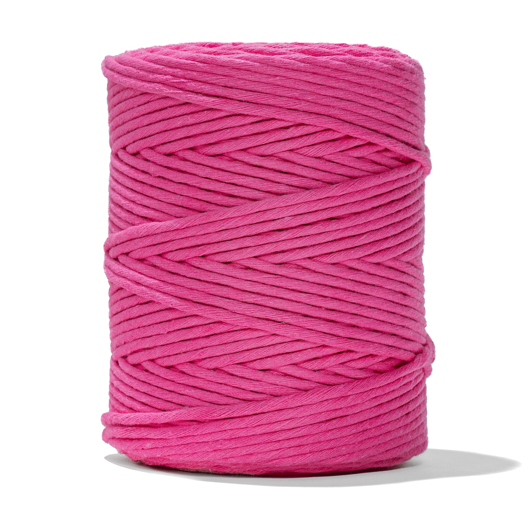 Macrame Soft Cotton Cord Recycled 4mm - 1 Single Strand - Hot Pink ...