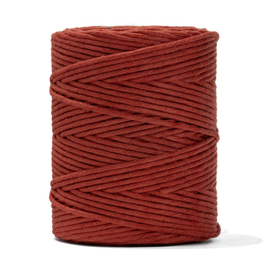 SOFT COTTON CORD ZERO WASTE 4 MM - 1 SINGLE STRAND - RED AMBER COLOR