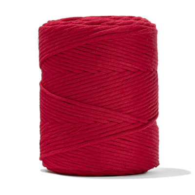SOFT COTTON CORD ZERO WASTE 4 MM - 1 SINGLE STRAND - RED COLOR