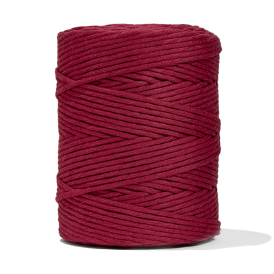 SOFT COTTON CORD ZERO WASTE 4mm - 1 SINGLE STRAND - RUBY RED