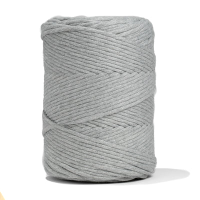 SOFT COTTON CORD ZERO WASTE 4 MM - 1 SINGLE STRAND - SOFT GRAY COLOR