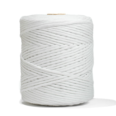SOFT COTTON CORD ZERO WASTE 4 MM - 1 SINGLE STRAND - WHITE COLOR