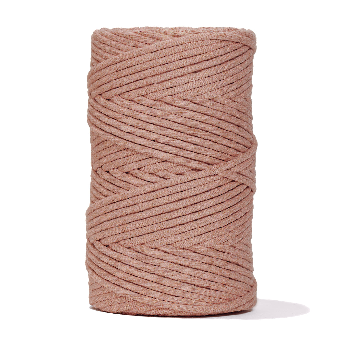 MACRAME SOFT COTTON CORD RECYCLED 4 MM - 1 SINGLE STRAND - DUSTY ROSE COLOR  GANXXET