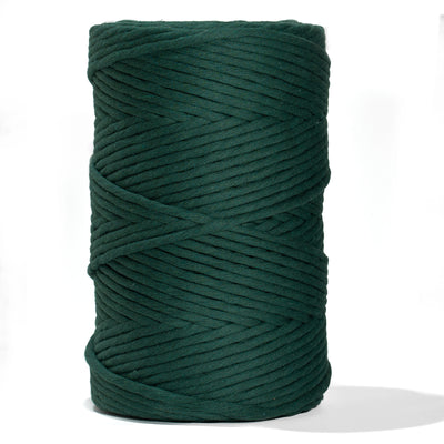 SOFT COTTON CORD ZERO WASTE 6 MM - 1 SINGLE STRAND - FOREST GREEN COLOR