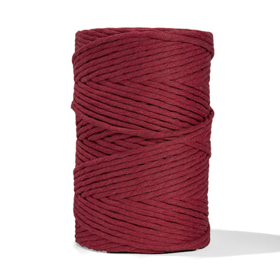 SOFT COTTON CORD ZERO WASTE 6 MM - 1 SINGLE STRAND - BERRY RED COLOR