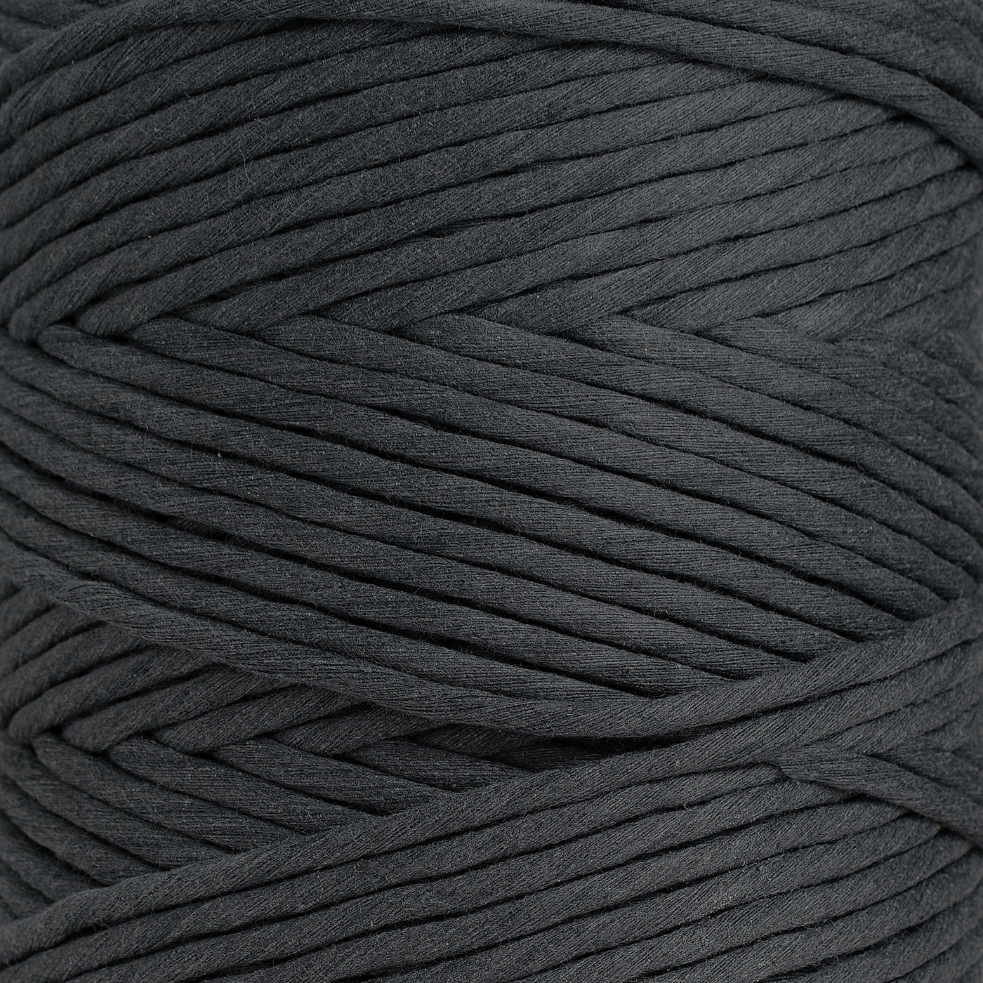 SOFT COTTON CORD ZERO WASTE 6 MM - 1 SINGLE STRAND - ANTHRACITE COLOR