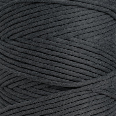 SOFT COTTON CORD ZERO WASTE 6 MM - 1 SINGLE STRAND - ANTHRACITE COLOR