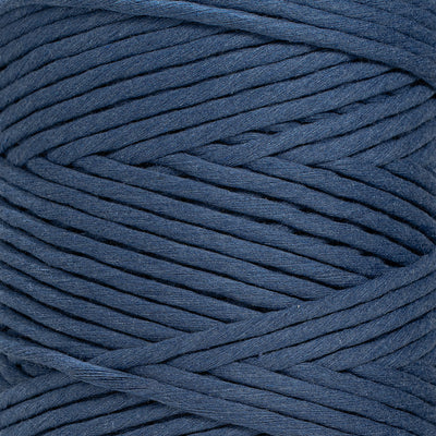 SOFT COTTON CORD ZERO WASTE 6 MM - 1 SINGLE STRAND - DENIM COLOR