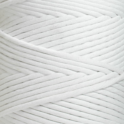 SOFT COTTON CORD ZERO WASTE 6 MM - 1 SINGLE STRAND - WHITE COLOR