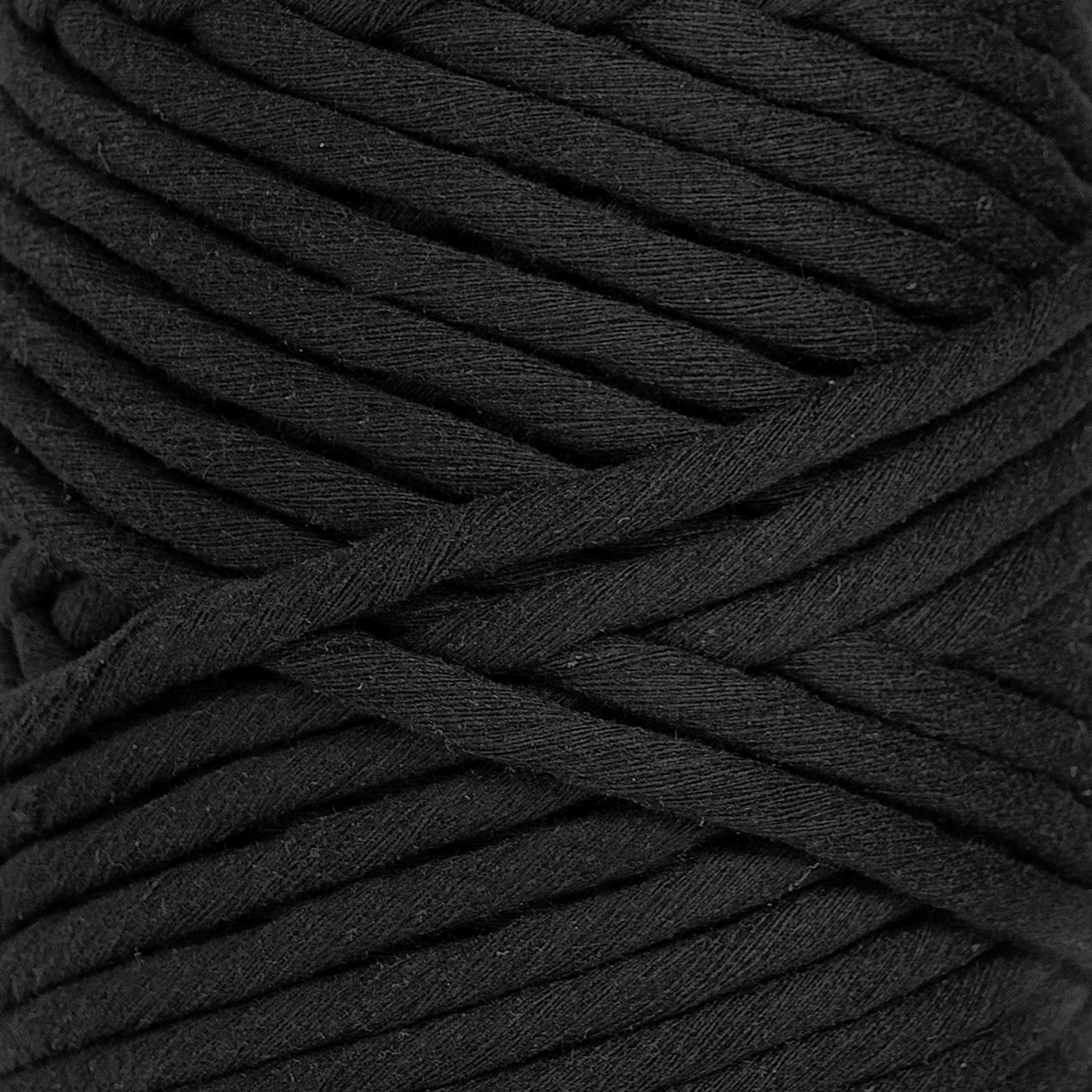 JUMBO SOFT COTTON CORD ZERO WASTE 8 MM - 1 SINGLE STRAND - BLACK COLOR