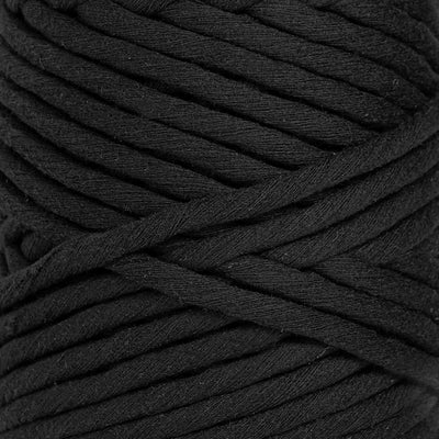 JUMBO SOFT COTTON CORD ZERO WASTE 8 MM - 1 SINGLE STRAND - BLACK COLOR