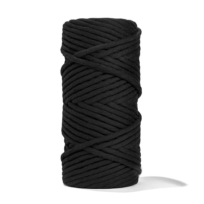 JUMBO SOFT COTTON CORD ZERO WASTE 8 MM - 1 SINGLE STRAND - BLACK COLOR