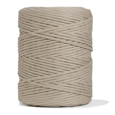 SOFT COTTON CORD ZERO WASTE 4 MM - 1 SINGLE STRAND - KHAKI COLOR