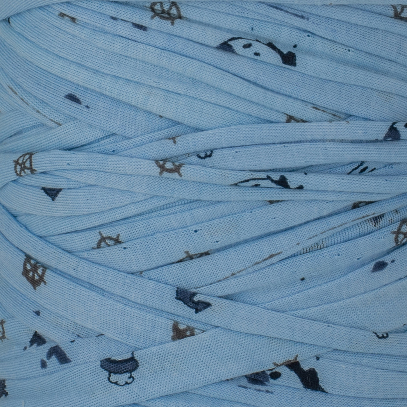 Printed Recycled T-Shirt Fabric Yarn - Sailor Blue
