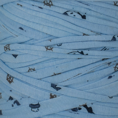 Printed Recycled T-Shirt Fabric Yarn - Sailor Blue