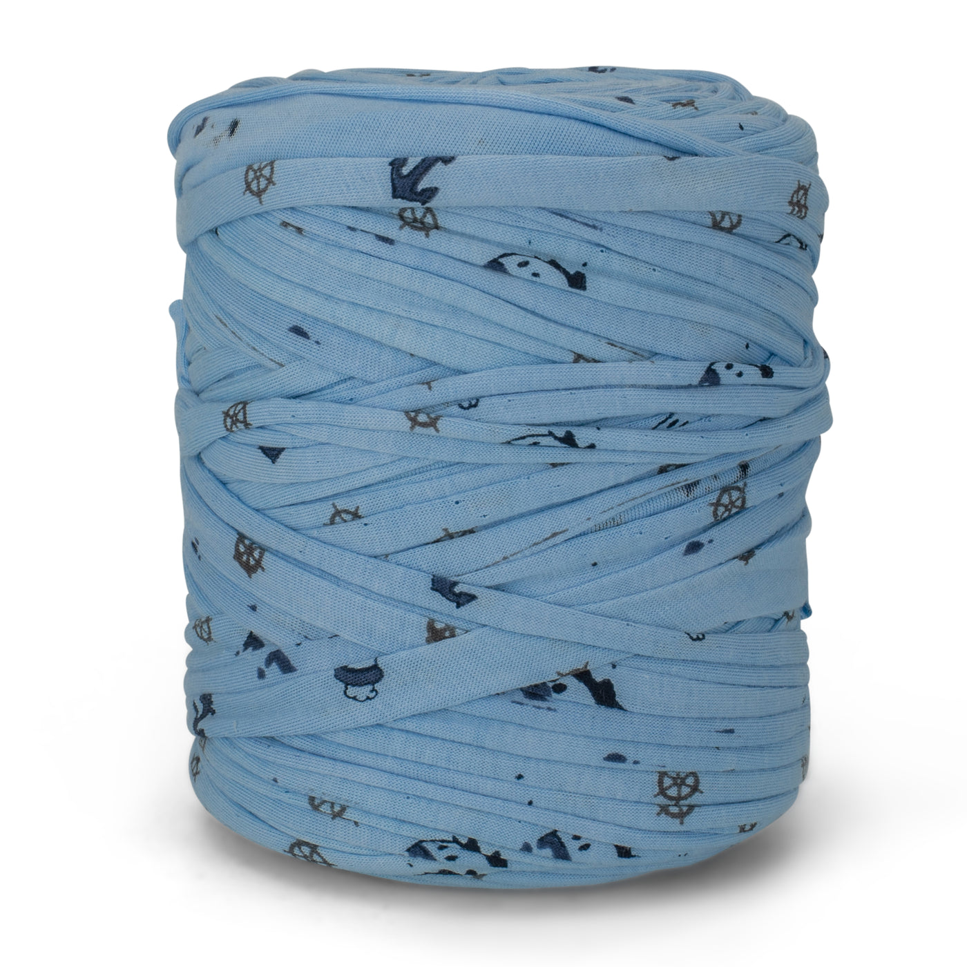 Printed Recycled T-Shirt Fabric Yarn - Sailor Blue