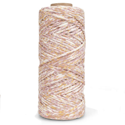 Hand Painted Confetti Soft Cotton Cord 4mm - 1 Single Strand - Skylark