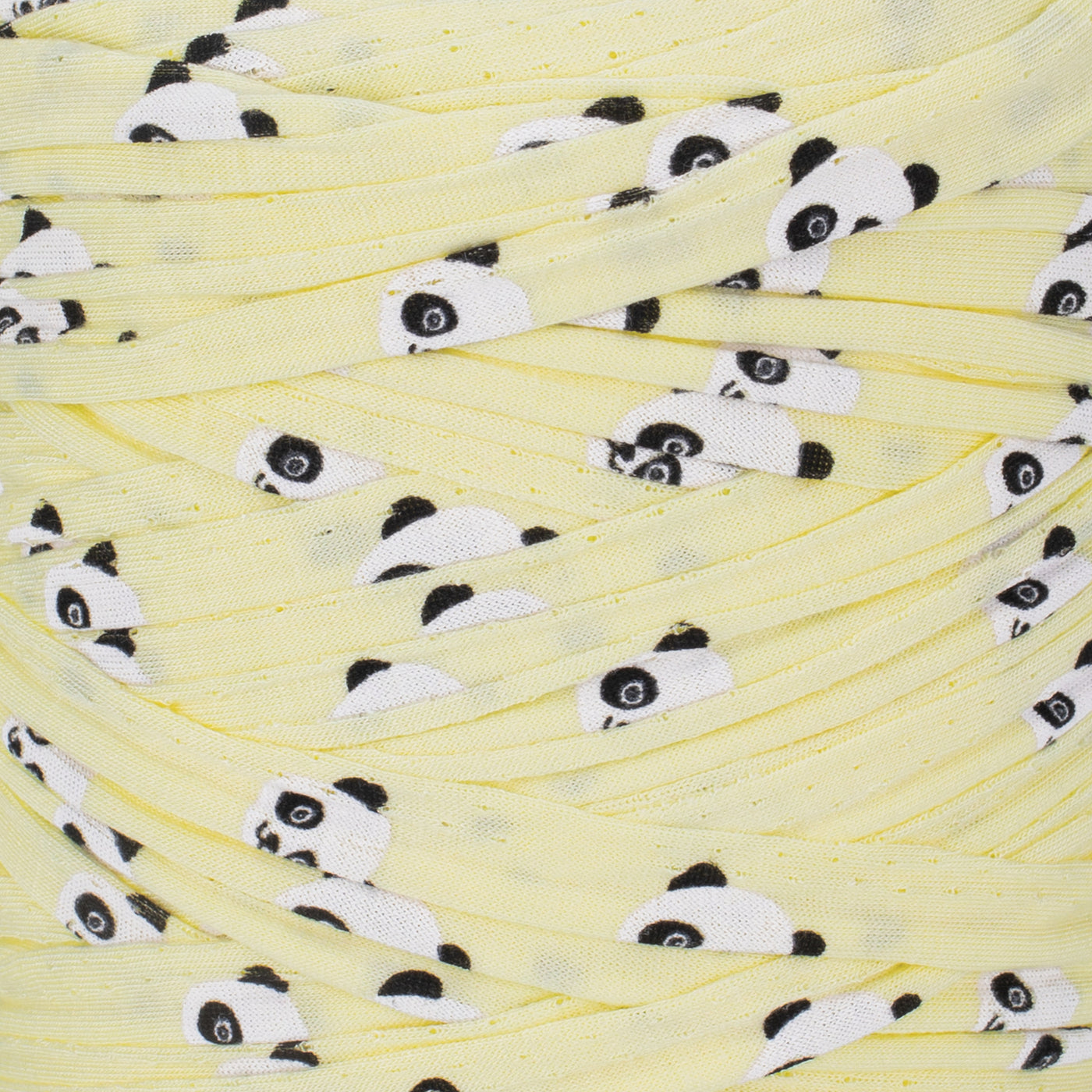 Printed Recycled T-Shirt Fabric Yarn - Sunny Panda