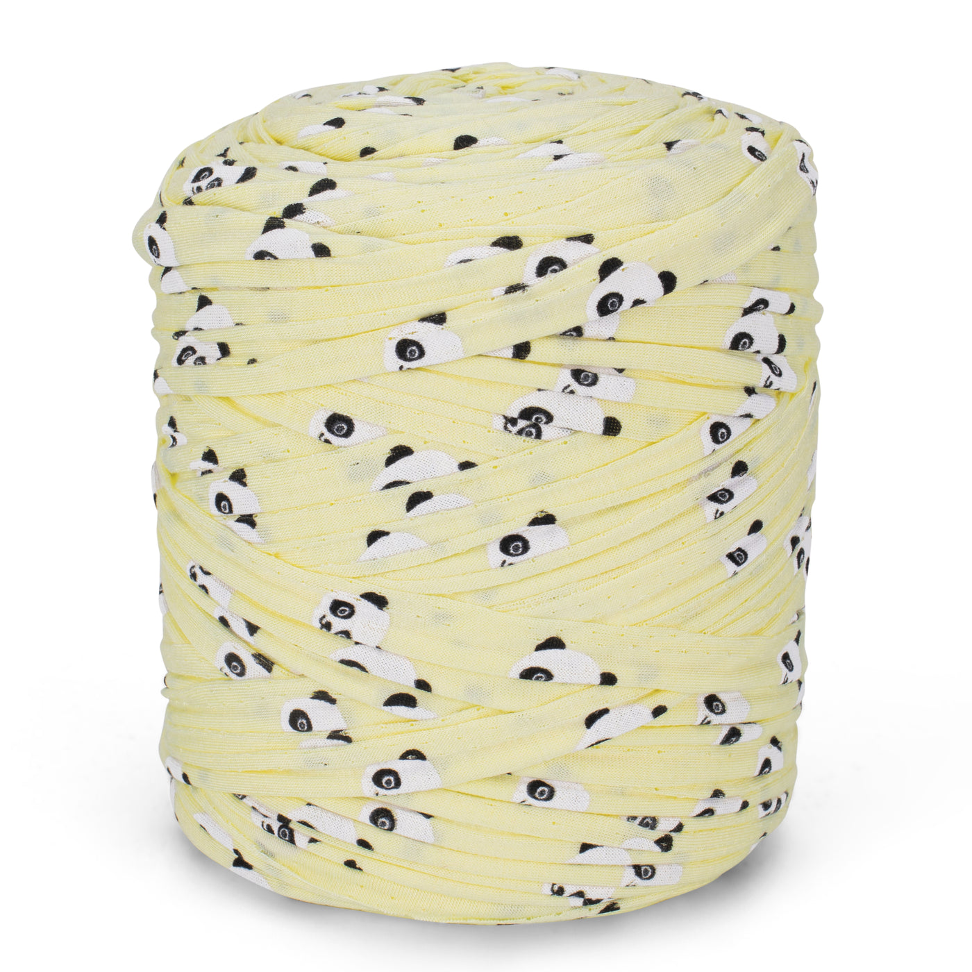 Printed Recycled T-Shirt Fabric Yarn - Sunny Panda
