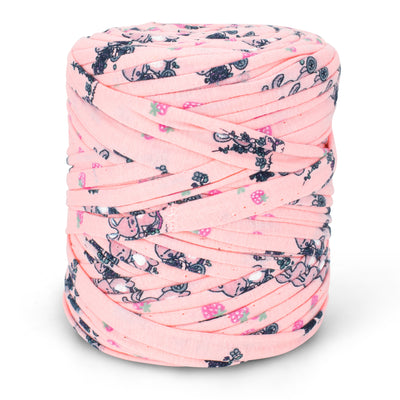 Printed Recycled T-Shirt Fabric Yarn - Sweet Berry