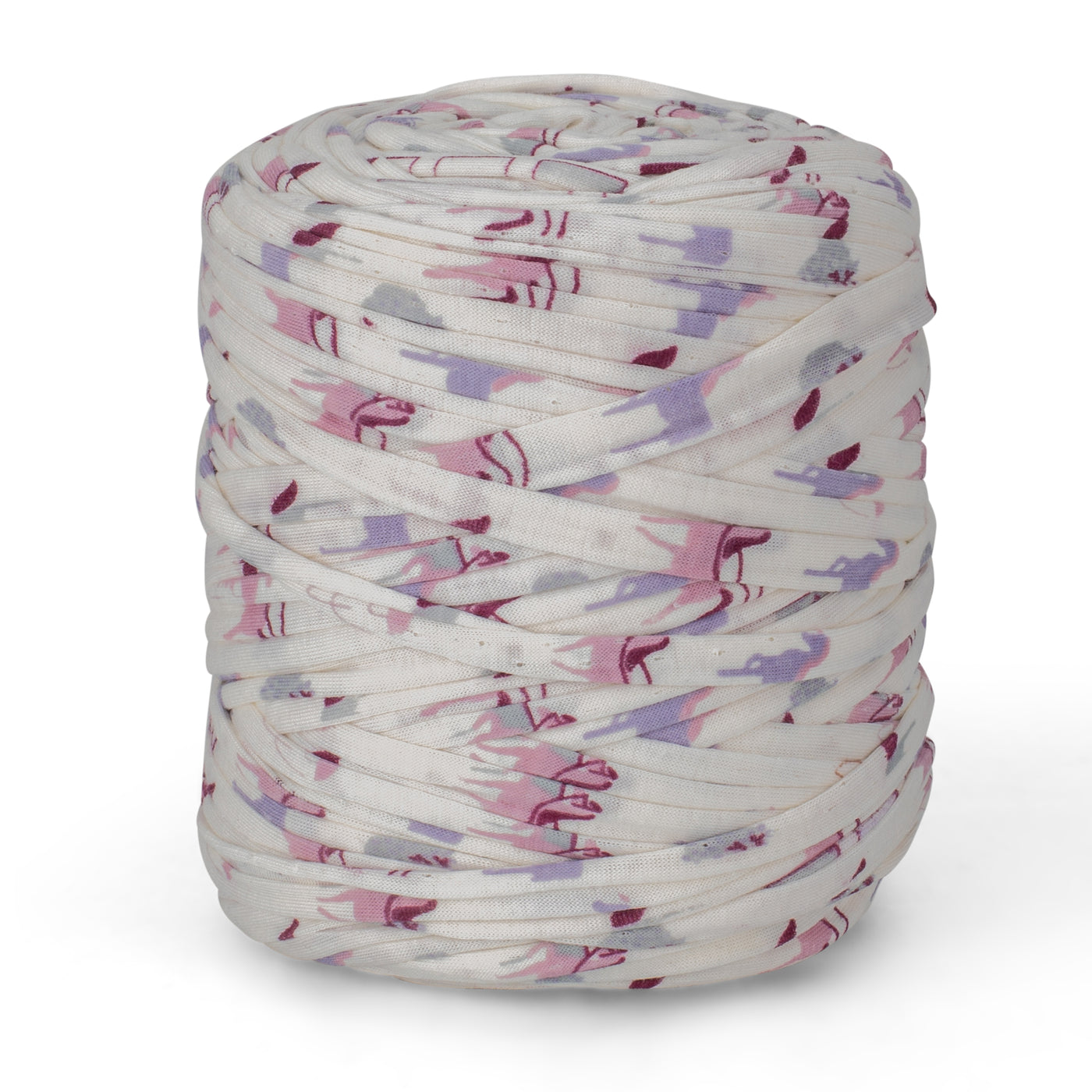 Printed Recycled T-Shirt Fabric Yarn - Sweet Flamingo
