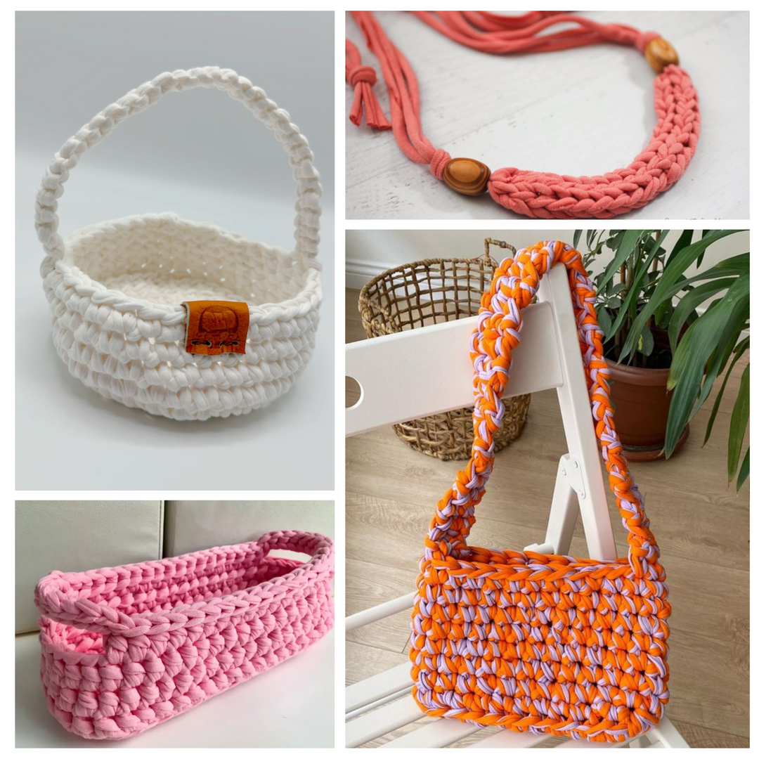 Recycled T-Shirt Fabric Yarn Spaghetti Yarn Crochet Macrame