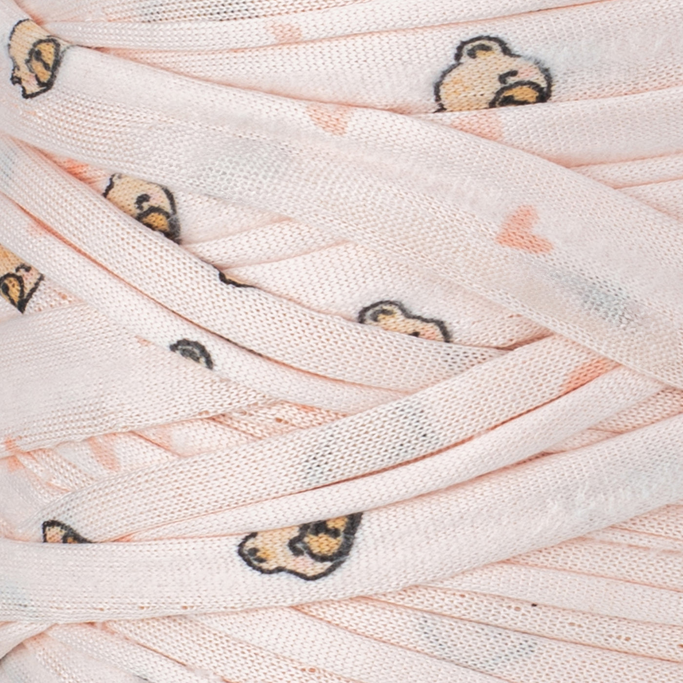 Printed Recycled T-Shirt Fabric Yarn - Teddy Sweet