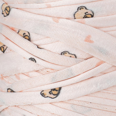 Printed Recycled T-Shirt Fabric Yarn - Teddy Sweet