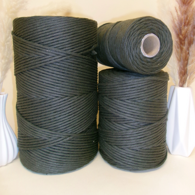 Soft Cotton Cord Zero Waste 4mm Single Strand - Webster Green Color