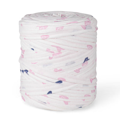Printed Recycled T-Shirt Fabric Yarn - Blush and Navy
