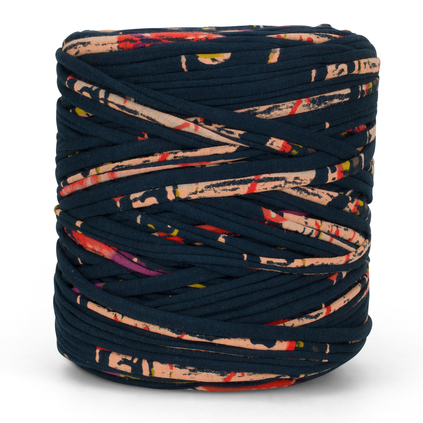 Printed Recycled T-Shirt Fabric Yarn - Bold Navy