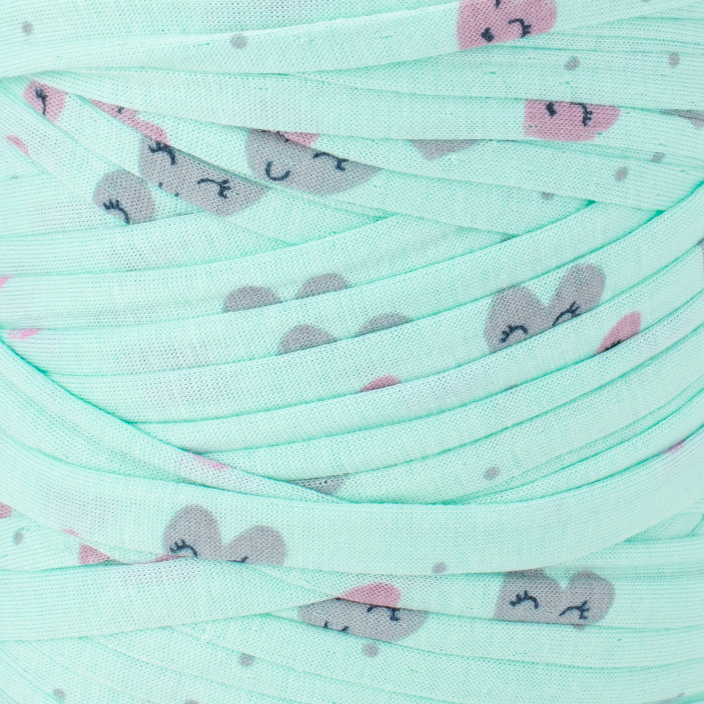Printed Recycled T-Shirt Fabric Yarn - Candy Mint