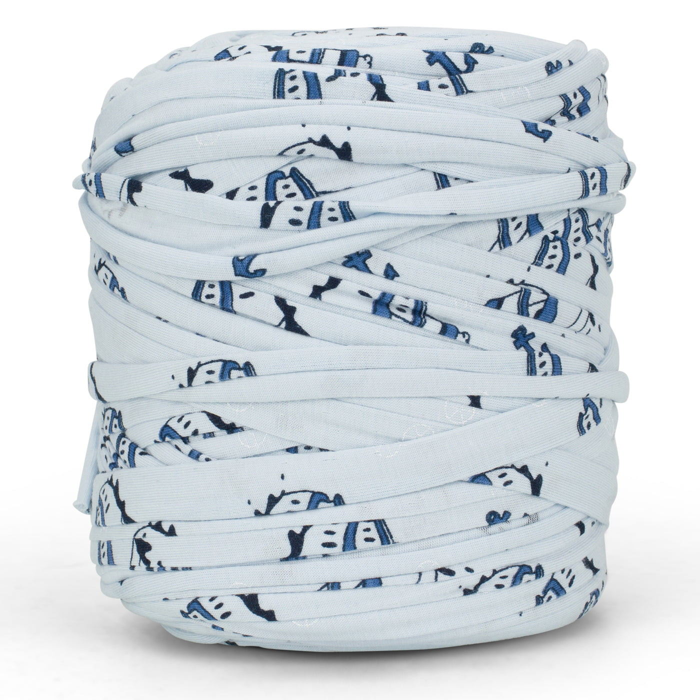 Printed Recycled T-Shirt Fabric Yarn - Charming Blue