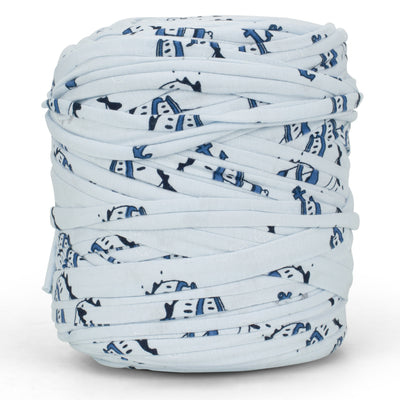 Printed Recycled T-Shirt Fabric Yarn - Charming Blue