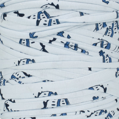 Printed Recycled T-Shirt Fabric Yarn - Charming Blue