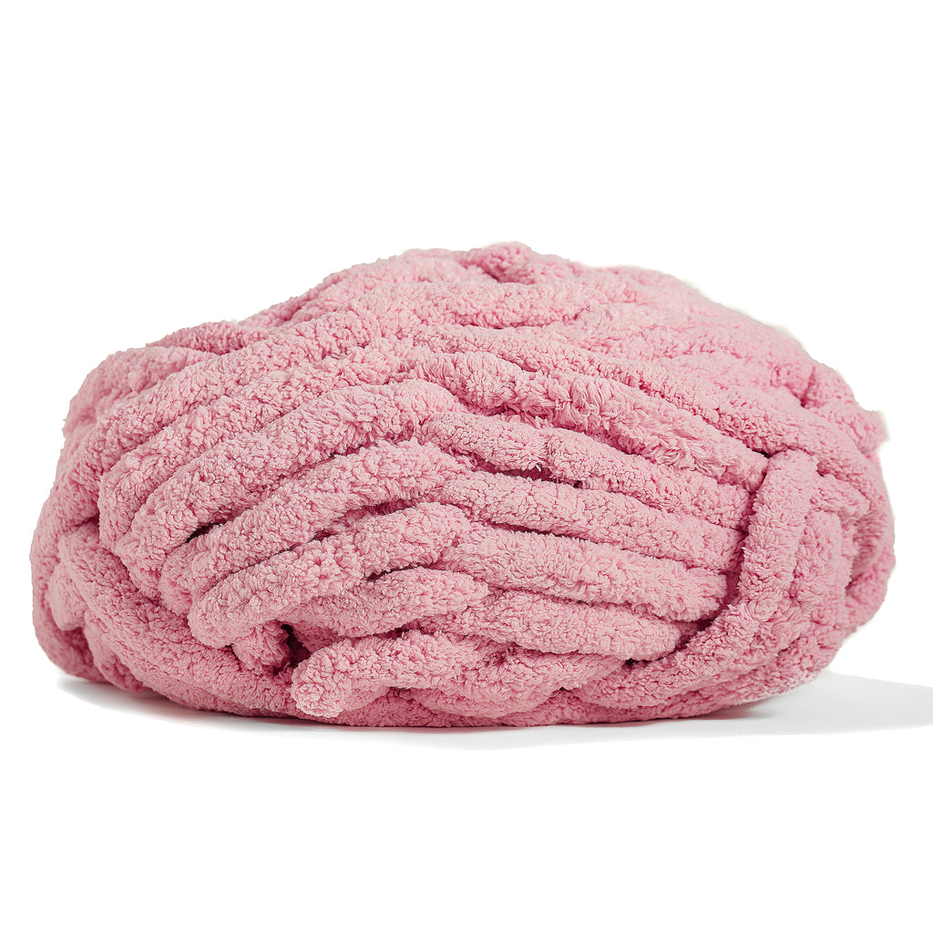 20mm Chunky Chenille Yarn - Dusty Pink Color - Crochet, Knitting